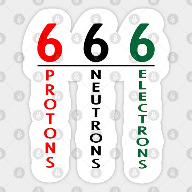 Esoteric 666 Protons Neutrons Electrons Sticker by SpaceManSpaceLand